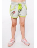 Girls\' shorts with an application, green NDZ0756 - Online store - Boutique